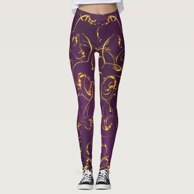 elegant leging färgad festive modern handgjord leggings (Framsida)