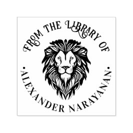 Elegant Lejon chef #3 Rund Bibliotek Bok Namn Självfärgande Stämpel