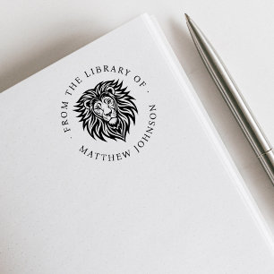 Elegant Lejon från Bibliotek till Bok med det anpa Självfärgande Stämpel
