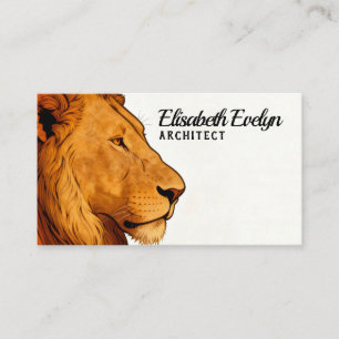 Elegant Lejonprofil – Modernt Affärskortdesign Visitkort