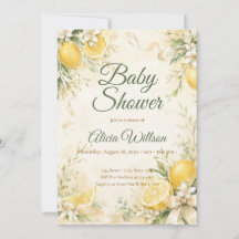 Elegant Lemon Botanisk Bebis Shower