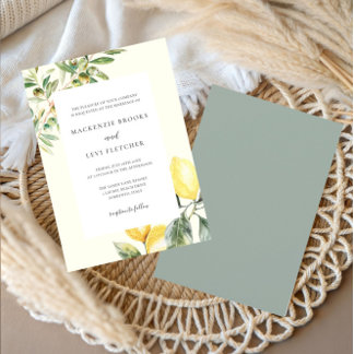 Elegant Lemon Garden Wedding Inbjudningar