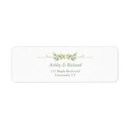 Elegant Lemon Greenery Return Address Returadress Etikett