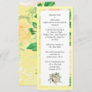 ELEGANT LEMON GULT GARDEN WEDING INVICATION INBJUDNINGAR