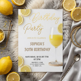 Elegant Lemon-Inspired Birthday Inbjudningar
