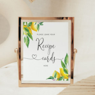 Elegant Lemon lämna ditt receptkort här Poster