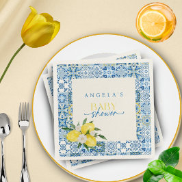 Elegant Lemon Mediterranean Baby Shower Pappersservett