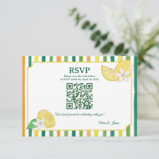 Elegant Lemon- och Limeblommig Bröllopsfest OSA Kort