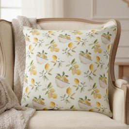 Elegant Lemon Pattern Throw Pillow Kudde