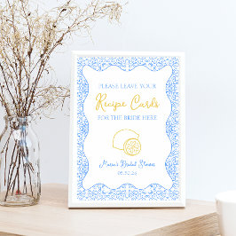 Elegant Lemon Recept Card-tecken för Möhippor Poster