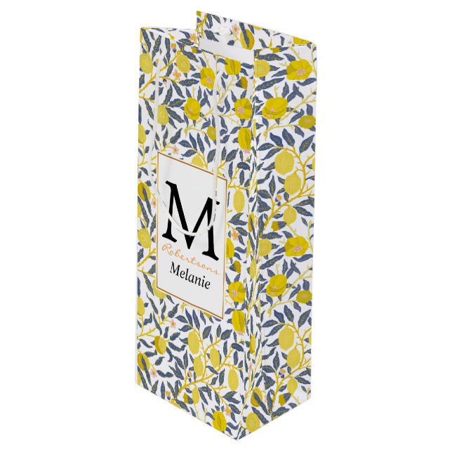 Elegant Lemon Vines mönster väljer färg (Framsidan Vinklad)