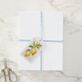 Elegant Lemon Watercolor Design Presentetikett