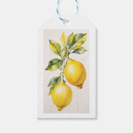 Elegant Lemon Watercolor Design Presentetikett