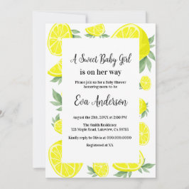 Elegant lemons Baby Shower Inbjudningar