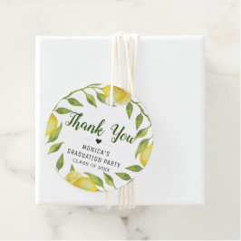 Elegant Lemons Greenery Chic Studenten Tack Gåvor Etiketter
