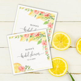 Elegant Lemons Greenery Möhippa Napkins Pappersservett