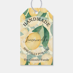 Elegant Lemons och Greenery HANDMADE åt dig Presentetikett