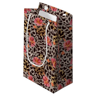 Elegant Leopard Animal Print Tropical Rosa Flowers