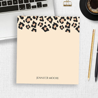 Elegant Leopard Gepardtryck Brun Svart Anpassad Anteckningsblock