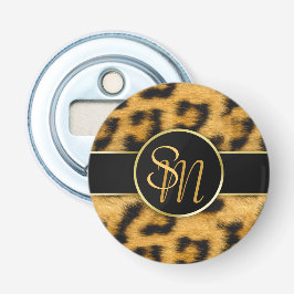 Elegant Leopard Print Monogram - Flaska-öppnare Flasköppnare