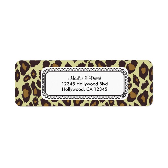 Elegant Leopard Return Address Label Returadress Etikett (Framsidan)