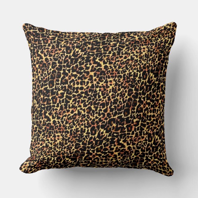Elegant Leopard Skriv ut Kudde (Framsida)