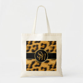 Elegant Leopard Skriv ut Monogram Script Budget To Tygkasse
