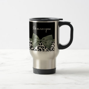 Elegant Leopard Skriv ut Mörk grönt band med Nam Resemugg