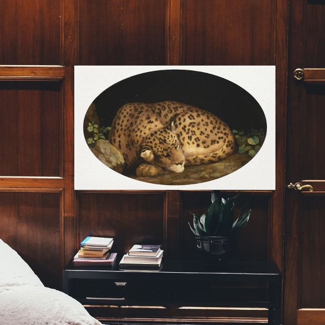 Elegant Leopard Vintage Classic Art Canvastryck (Skapare uppladdad)