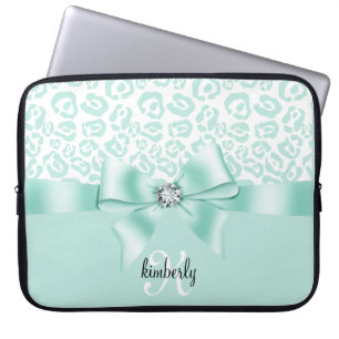 Elegant Leopardpilbåge & diamant som flickaktigt Laptop Fodral
