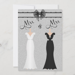 Elegant Lesbisk Gay Two Brides bröllopsinbjudan Inbjudningar