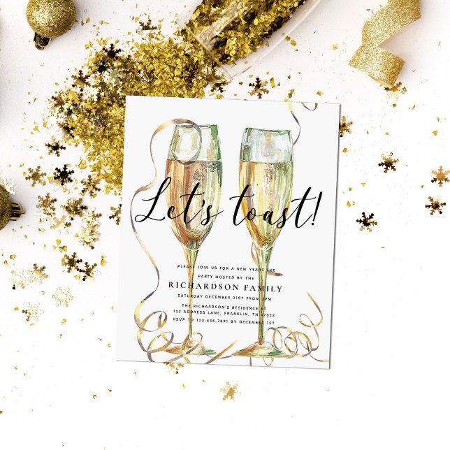 Elegant Let's Toast New Year Party Budget (Skapare uppladdad)