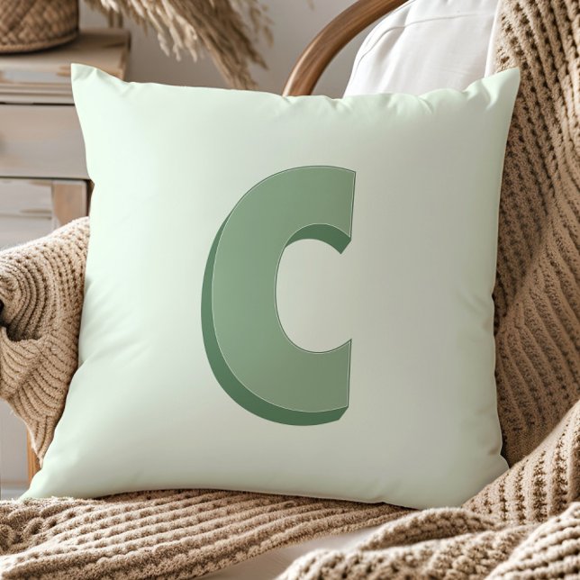 Elegant Letter C Monogram Personalized Initial Kudde (Skapare uppladdad)