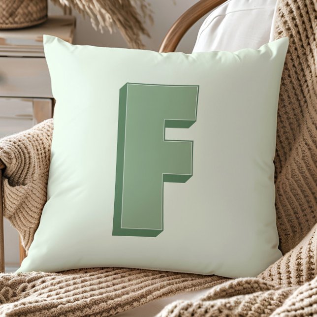 Elegant Letter F Monogram Personalized Initial Kudde (Skapare uppladdad)
