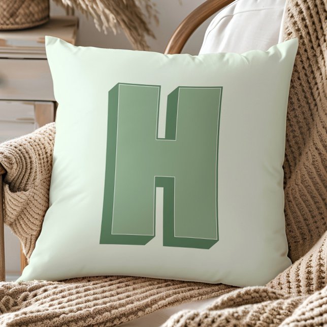 Elegant Letter H Monogram Personalized Initial Kudde (Skapare uppladdad)