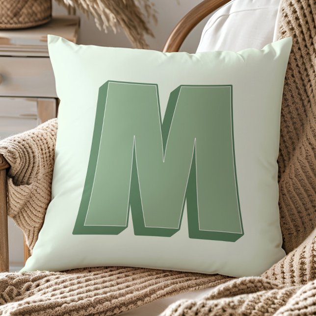 Elegant Letter M Monogram Personalized Initial Kudde (Skapare uppladdad)