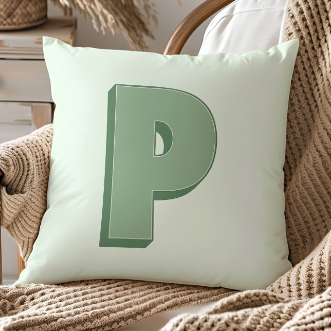 Elegant Letter P Monogram Personalized Initial Kudde (Skapare uppladdad)