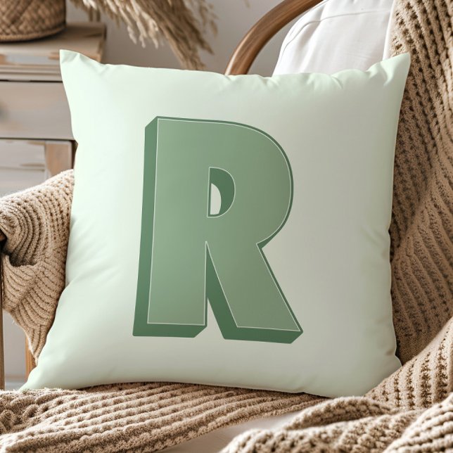 Elegant Letter R Monogram Personalized Initial Kudde (Skapare uppladdad)