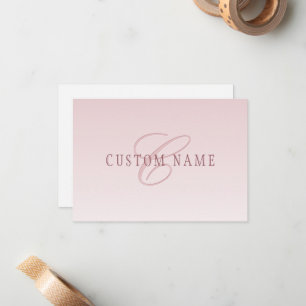 Elegant Lettering och Monogram Ro Ombre Anteckningskort