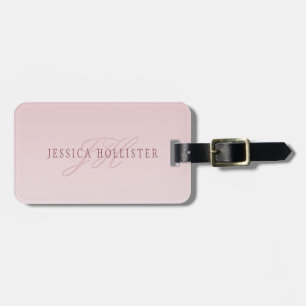 Elegant Lettering och Monogram Ro Ombre Bagagebricka