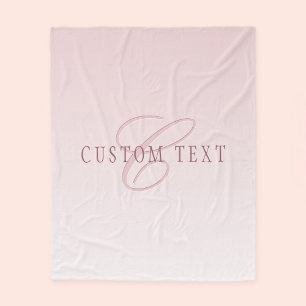 Elegant Lettering och Monogram Ro Ombre Fleecefilt
