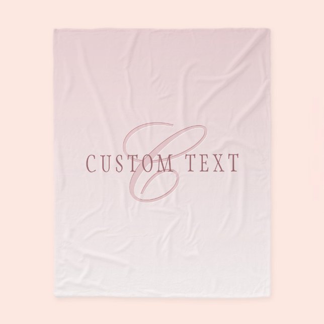Elegant Lettering och Monogram | Ro Ombre Fleecefilt (Skapare uppladdad)
