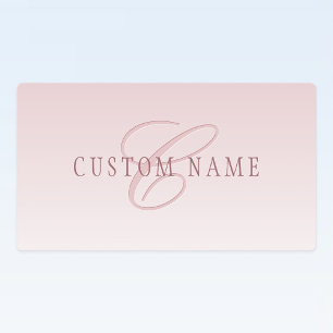 Elegant Lettering och Monogram Ro Ombre Klistermärke