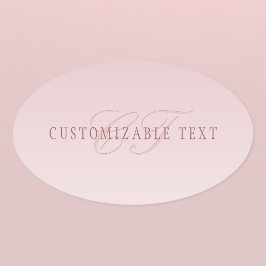 Elegant Lettering och Monogram | Ro Ombre Ovalt Klistermärke