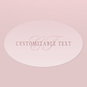 Elegant Lettering och Monogram Ro Ombre Ovalt Klistermärke