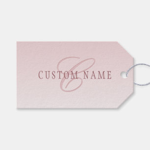 Elegant Lettering och Monogram Ro Ombre Presentetikett
