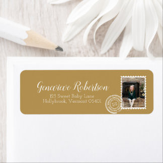 Elegant leveransadress för fotobrevstamp returadress etikett