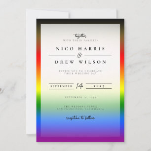 Elegant LGBTQ+ BIPOC Pride-bröllop Inbjudningar