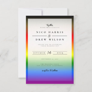 Elegant LGBTQ+ BIPOC Pride Bröllop Inbjudningar