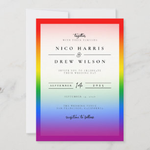 Elegant LGBTQ+ Pride Bröllop Inbjudningar